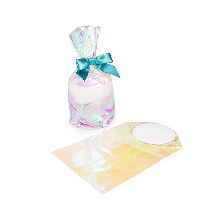 Plastikbeutel Runde Boden Schillernd 10,2x25,4 cm mit Bodenblatt (50 Stück) [RPBGH4]