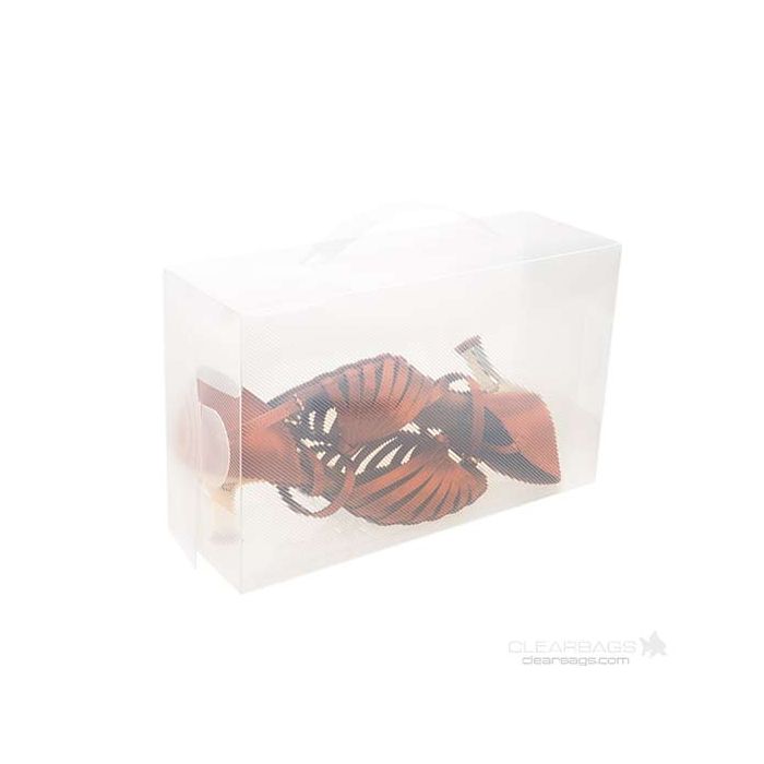Klarsichtschachteln für Damenschuhe Frost 17,9x9,5x29,5cm mit Handle (4 Stück) [SB1]