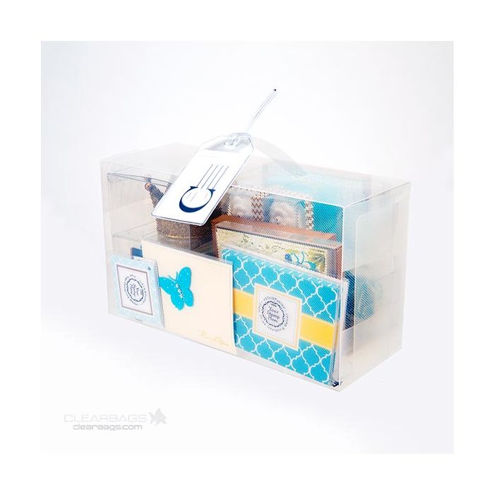 Klarsichtschachteln für Damenschuhe Frost 17,9x9,5x29,5cm mit Handle (4 Stück) [SB1]