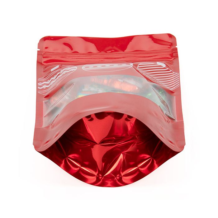 Standbodenbeutel Rot mit Weihnachtsdruck 13x7.9x20.6cm (25 Stück) [ZBGW3O]