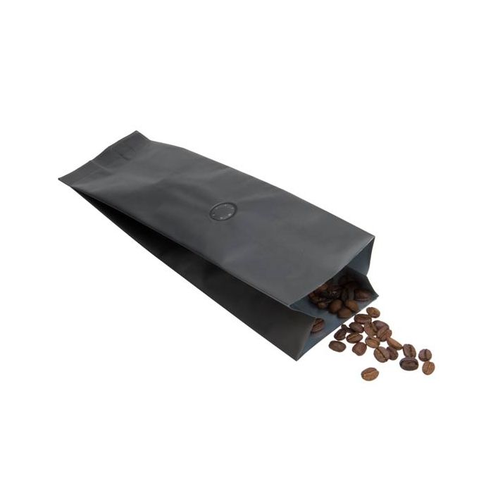 Kaffeebeutel Mattschwarz mit Ventil 8.5x6.5x33cm | 450 Gramm (50 Stück) [SGC2BM]