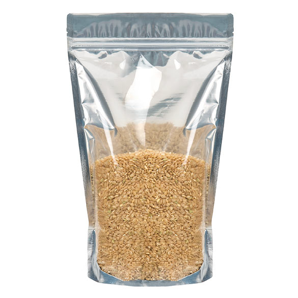 Standbodenbeutel Transparent/Gold 18.9x11.4x29.4cm | 390 Gramm (100 Stück) [ZBGG6H11]