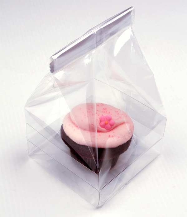 Cupcake-Beutel für 1 Cupcake 10.2x10.2x18cm Transparent (100 Stück) [CBG1]