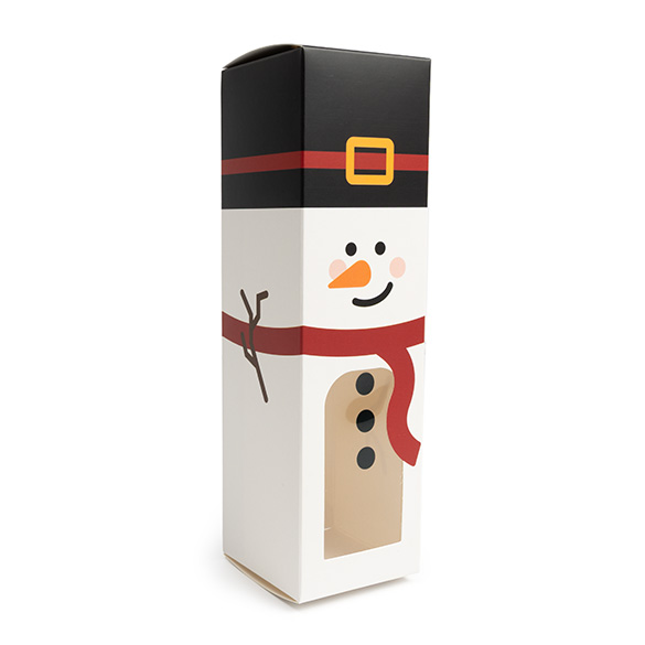 Schneemann Papierschachtel mit Sichtfenster 5,7x5,7x20,3 cm (25 Stück) [SKB228SN]