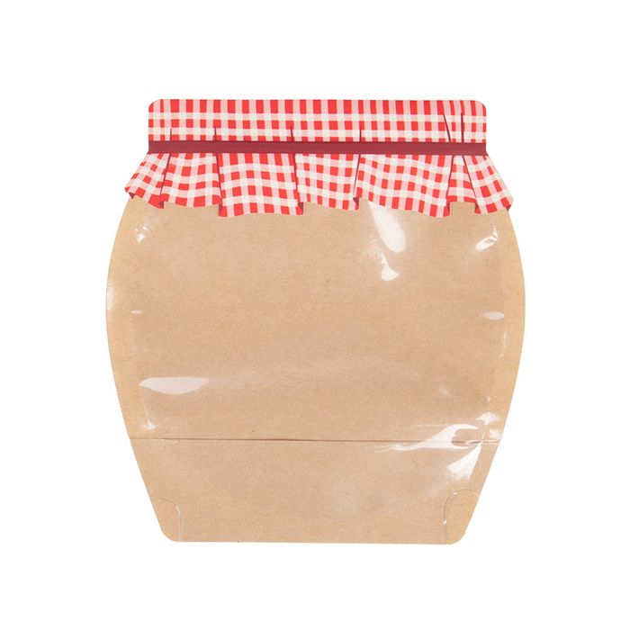 Standbodenbeutel Form eines Marmeladenglases 14,1x7,6x15,2 cm (100 Stück) [SP3JMZ]