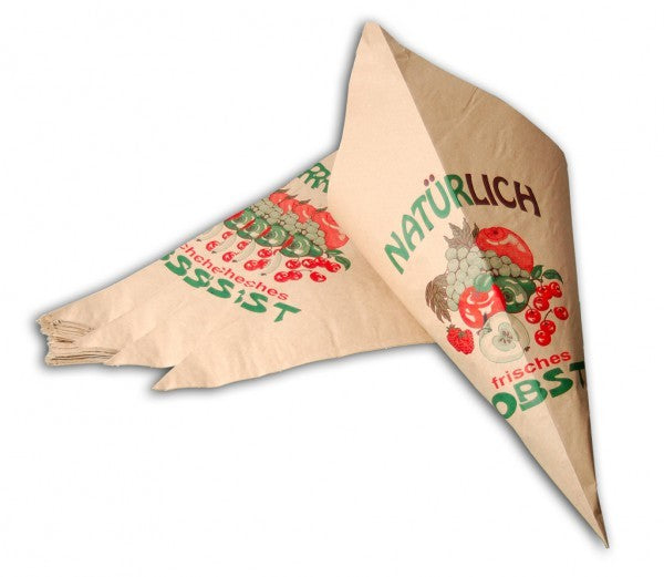 Cone Bags with Fruits print 37cm - 60 grs Quality | Content 1.5 kg