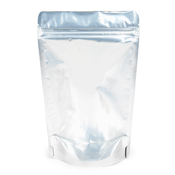 Standbodenbeutel Transparent/Silber 14.5x8x23cm | 170 Gramm (100 Stück) [ZBGS58]