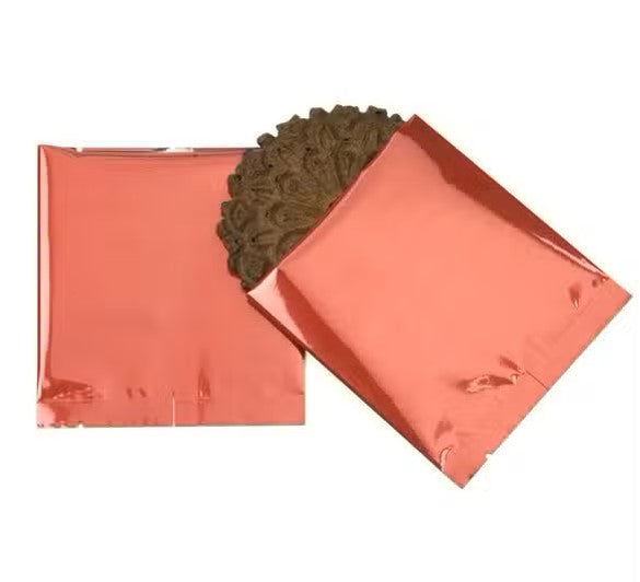 Plastic Bags Red 10.2x10.2cm Metallised and Sealable