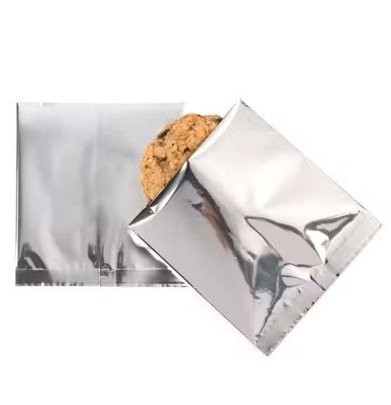 Plastic Bags Silver 10.2x10.2cm Metallised and Sealable