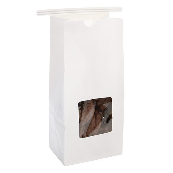 Kraftbeutel Weiß wiederverschließbar 8,6x6,4x19,7cm (100 Stück) [TTW1W]