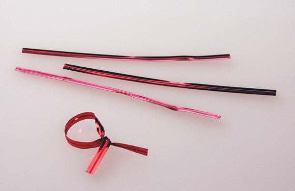 Verschluss-Streifen 10,2x0,4cm Rot metallisch Kunststoff (1.000 Stück) [TT4MR]