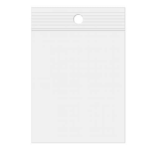 Druckverschlussbeutel mit Aufhängeloch 4.5x10cm Transparent PP 50 Mikron (100 Stück) [ZR13Q4]