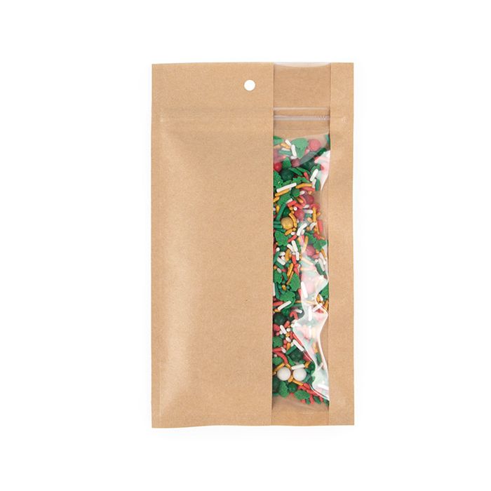 Druckverschlussbeutel Kraft mit vertikalem Fenster 10.2x16.5 cm (100 Stück) [HZBV5K]