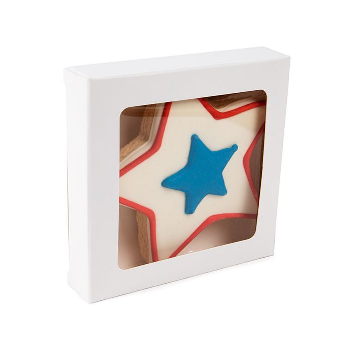 Pappschachteln Kraft weiß mit Fenster 10.5x2.2x10.5 cm (25 Stück) [WKRGW245]