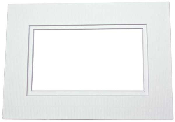 Fertig-Passepartouts mit 12x17cm  Fenster - Weiß/Weiß doppelte Dicke -  20.3x25.4cm Außenrahmen (10 Stück) [MD20218]