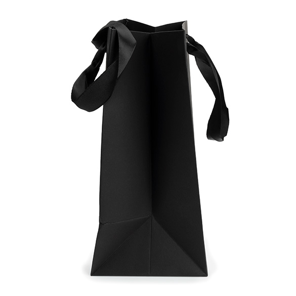 Geschenkbeutel Schwarz mit Sichtfenster 17,8x12,7x24,9 cm (10 Stück) [GMBW2B]