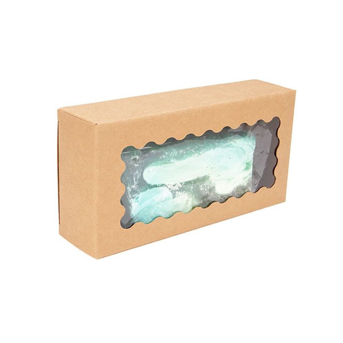 Kraft-Box mit gewölbtem Fenster 7x3,7x14 cm (25 Stück) [WKRG11]