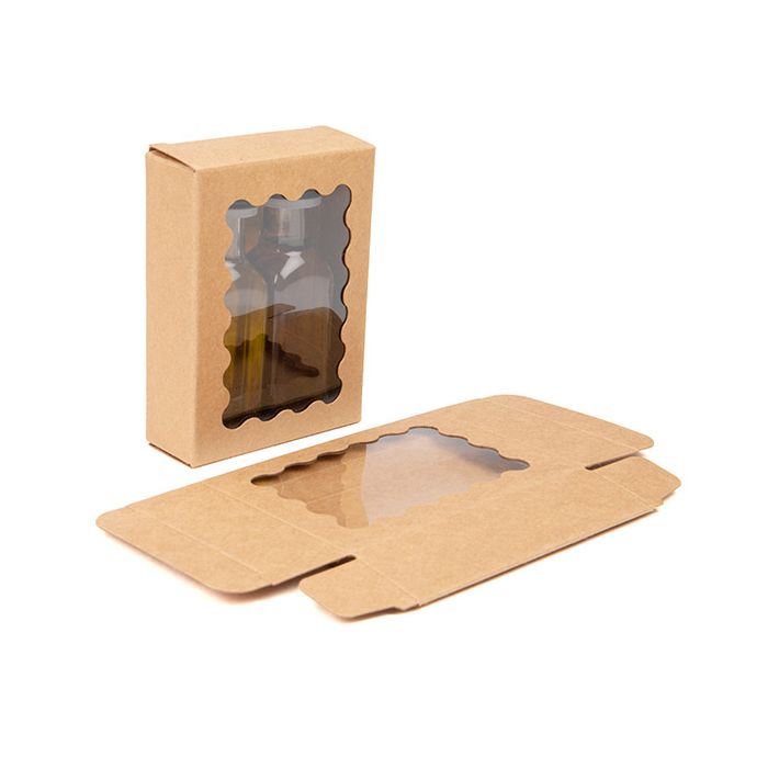 Kraft Box mit gewölbten Fenster 6,7x2,5x9,1 cm (25 Stück) [WKRG172]