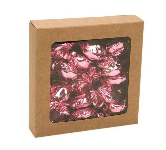 Pappschachteln Kraft Braun mit Fenster 10.5x2.2x10.5cm (25 Stück) [WKRG245]