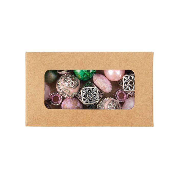 Kraft-Box mit Fenster 5,4x1,3x9,2 cm (25 Stück) [WKRG288]