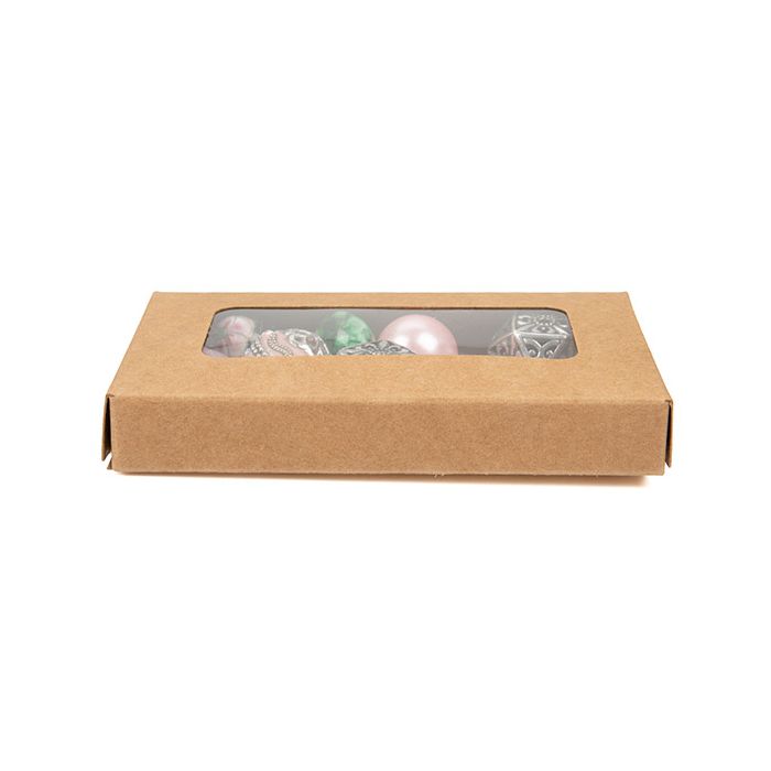 Kraft-Box mit Fenster 5,4x1,3x9,2 cm (25 Stück) [WKRG288]