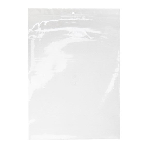 Druckverschlussbeutel mit Aufhängeloch 23x30.5cm Transparent PP 75 Mikron (100 Stück) [Z3R912]