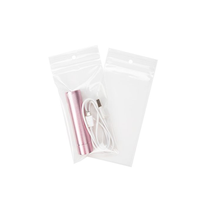 Grip Seal Bags with Hang hole 7.5x15cm Crystal Clear PP 100 micron