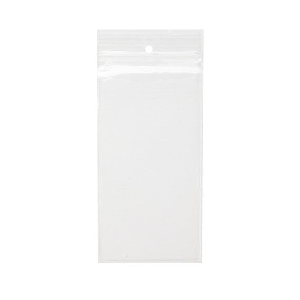 Druckverschlussbeutel mit Aufhängeloch 7.5x15cm Transparent PP 100 Mikron (100 Stück) [Z4R36]