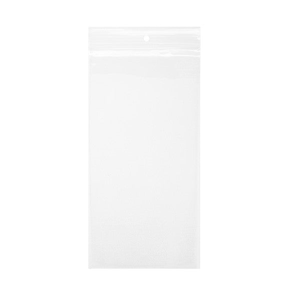 Druckverschlussbeutel mit Aufhängeloch 10x20.5cm Transparent PP 100 Mikron (100 Stück) [Z4R48]