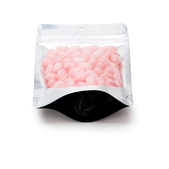 Standbodenbeutel Transparent/Schwarz 10.2x6x15.2cm | 57 Gramm mit Aufhängeloch (100 Stück) [ZBGB2H]