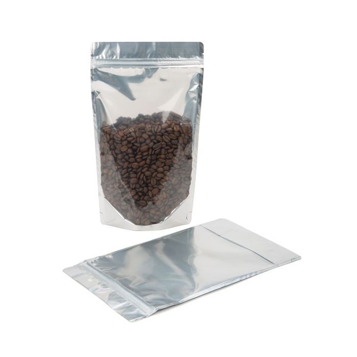 Standbodenbeutel Transparent/Schwarz 10.2x6x15.2cm | 57 Gramm (100 Stück) [ZBGB2]