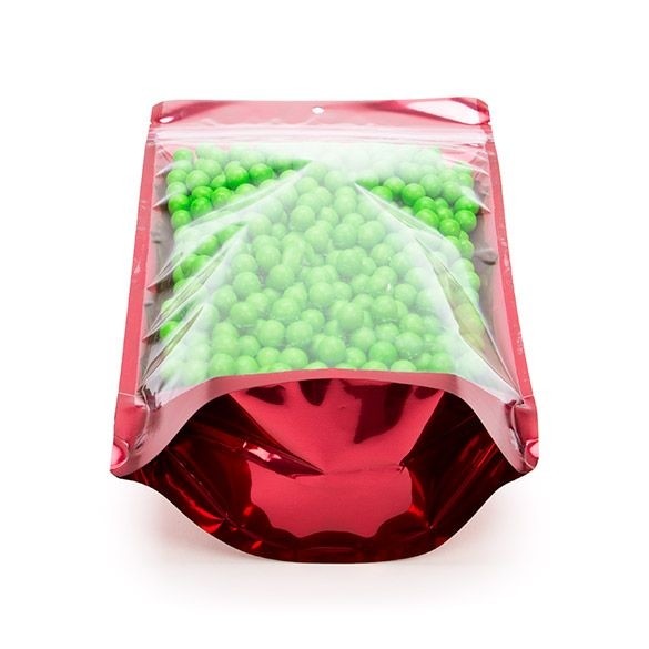 Standbodenbeutel Transparent/Rosa 17.1x8.9x28.6cm | 340 Gramm (100 Stück) [ZBGB4FS]