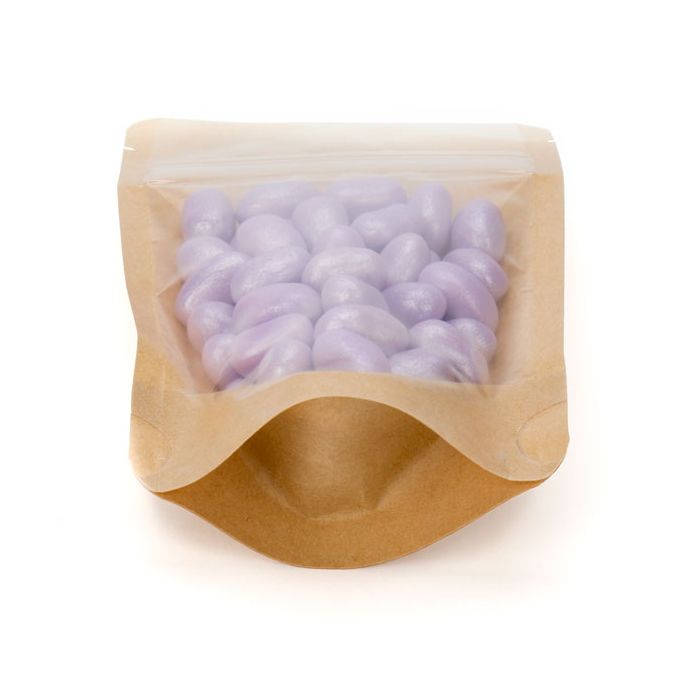 Standbodenbeutel Transparent/Kraft 12x7.5x18.5cm | 110 Gramm (100 Stück) [ZBGKC46]