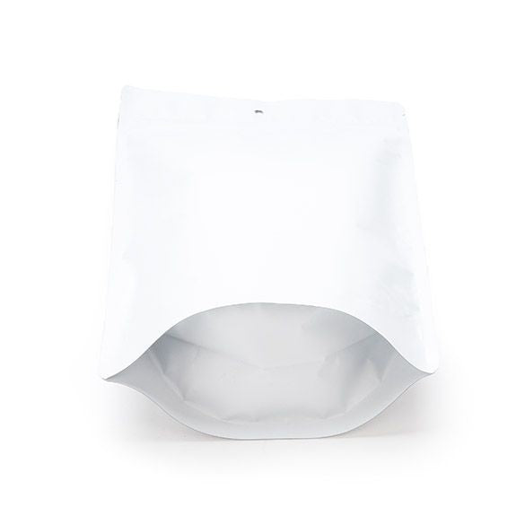 Standbodenbeutel Mattweiß 17x9x28.5cm | 340 Gramm mit Aufhängeloch (100 Stück) [ZBGM4MWH]