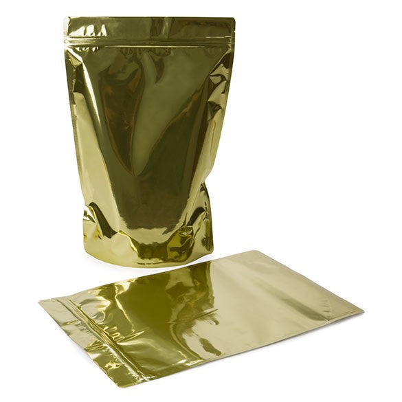 Standbodenbeutel Gold 22.9x12.1x34.3cm | 900 Gramm (100 Stück) [ZBGM6SG]
