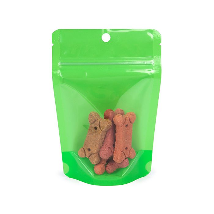 Stand Up Pouches Transparent/Neon Green 10,2x6x15,2 cm