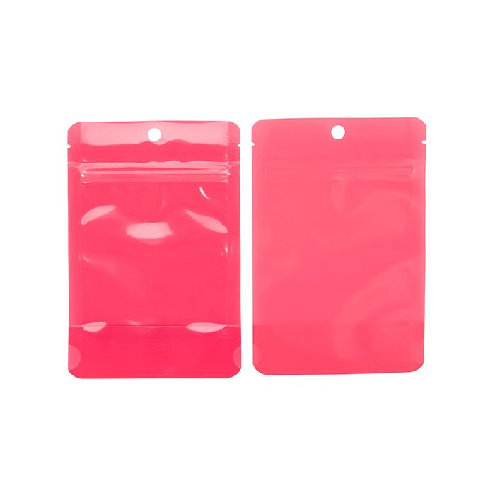 Standbodenbeutel Transparent/Neon- Wassermelonne 10,2x6x15,2 cm (100 Stück ) [ZBGN2W]