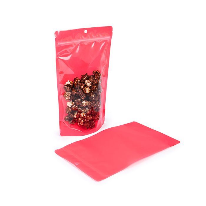 Standbodenbeutel Transparent/Neon- Watermelon 17,2x8,9x28,6 cm (100 Stück) [ZBGN4W]