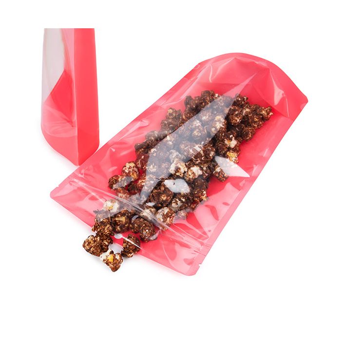 Standbodenbeutel Transparent/Neon- Watermelon 17,2x8,9x28,6 cm (100 Stück) [ZBGN4W]