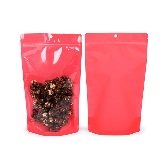 Standbodenbeutel Transparent/Neon- Watermelon 17,2x8,9x28,6 cm (100 Stück) [ZBGN4W]