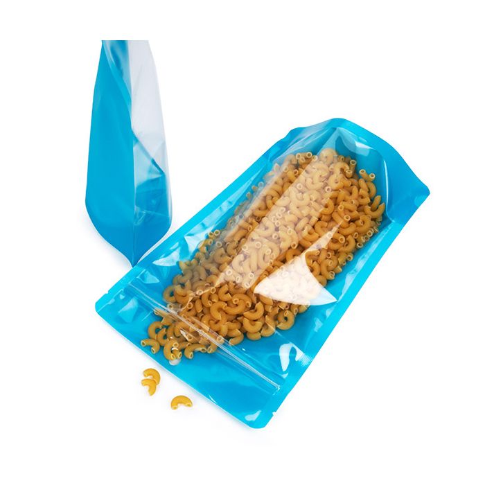 Standbodenbeutel Transparent/Neon- Blau 14,9x8,9x23,2 cm (100 Stück) [ZBGN7BL]