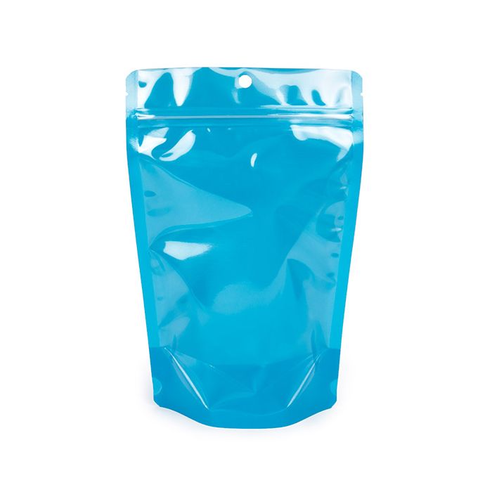 Standbodenbeutel Transparent/Neon- Blau 14,9x8,9x23,2 cm (100 Stück) [ZBGN7BL]