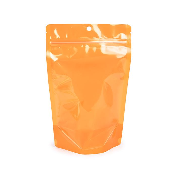 Standbodenbeutel Transparent/Neon- Orange 14,9x8,9x23,2 cm (100 Stück) [ZBGN7OR]