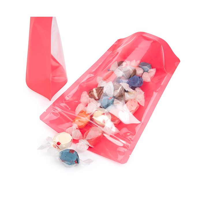 Standbodenbeutel Transparent/Neon- Watermelon 14,9x8,9x23,2 cm (100 Stück) [ZBGN7W]