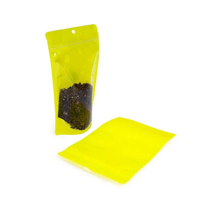 Standbodenbeutel Transparent/Neon- Gelb 14,9x8,9x23,2 cm (100 Stück) [ZBGN7YW]