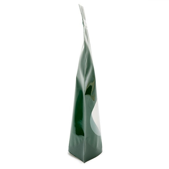 Standbodenbeutel Grün 17x9x28.5cm | 340 Gramm mit rundem Fenster (100 Stück) [ZBGO4HG]