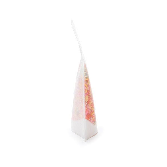 Standbodenbeutel Reispapier Transparent/Weiß 8x5x13cm | 28 Gramm (100 Stück) [ZBGR1WC]