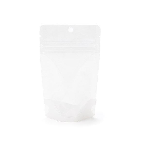 Standbodenbeutel Reispapier Transparent/Weiß 8x5x13cm | 28 Gramm (100 Stück) [ZBGR1WC]