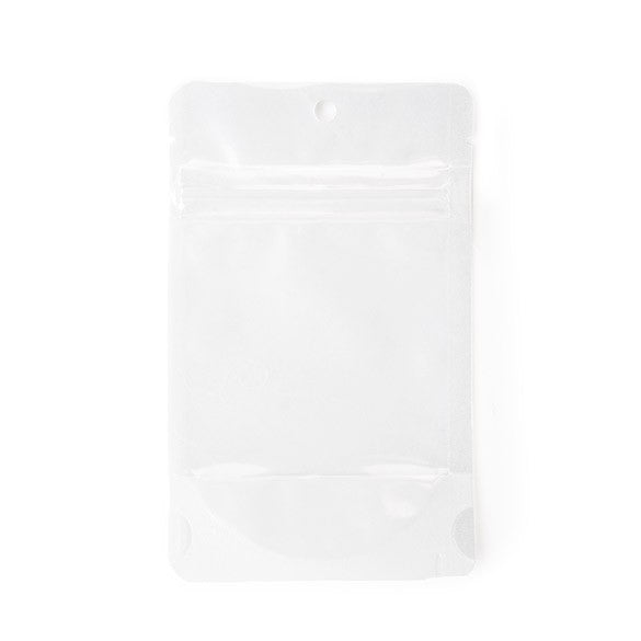 Standbodenbeutel Reispapier Transparent/Weiß 8x5x13cm | 28 Gramm (100 Stück) [ZBGR1WC]