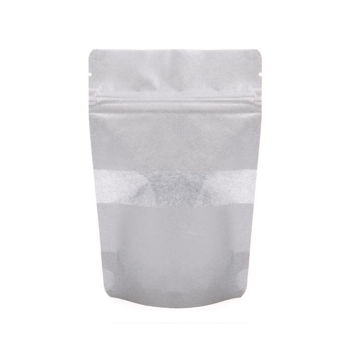 Stand Up Pouches Rice Paper Silver with Window 10.2x6x15.2cm | 57 grams